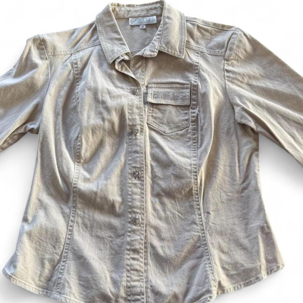 Dorothy-schoelen Women's Tan and Cream Blouse